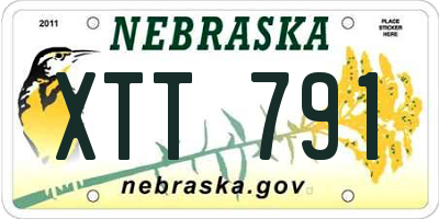 NE license plate XTT791