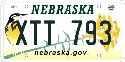 NE license plate XTT793