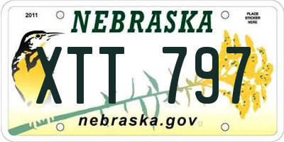 NE license plate XTT797