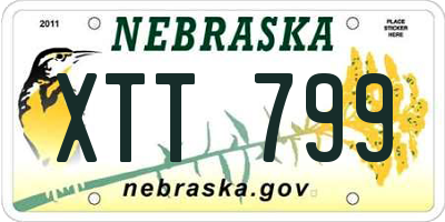 NE license plate XTT799