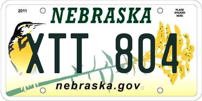 NE license plate XTT804