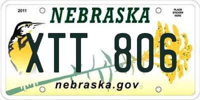 NE license plate XTT806
