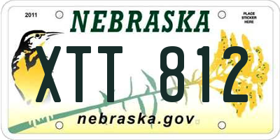 NE license plate XTT812