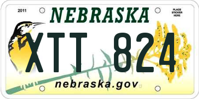 NE license plate XTT824