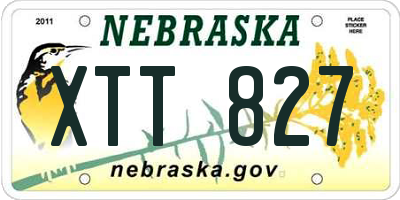 NE license plate XTT827