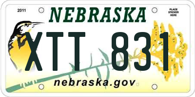 NE license plate XTT831
