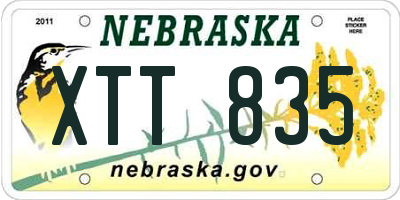 NE license plate XTT835