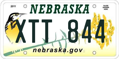 NE license plate XTT844