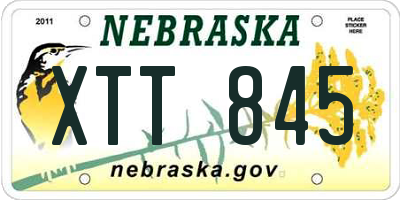 NE license plate XTT845