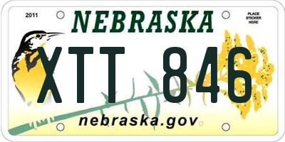 NE license plate XTT846