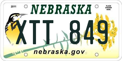 NE license plate XTT849
