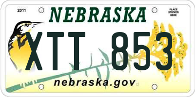 NE license plate XTT853
