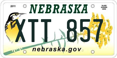 NE license plate XTT857