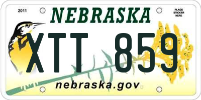 NE license plate XTT859