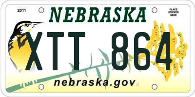 NE license plate XTT864