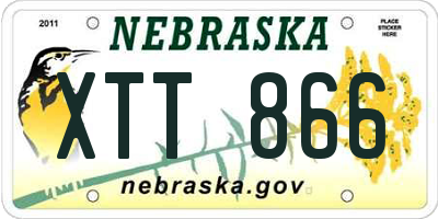 NE license plate XTT866