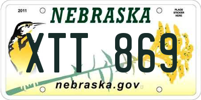 NE license plate XTT869