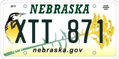 NE license plate XTT871