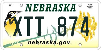 NE license plate XTT874