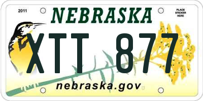NE license plate XTT877