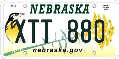 NE license plate XTT880