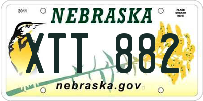 NE license plate XTT882