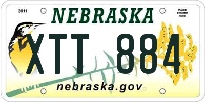 NE license plate XTT884