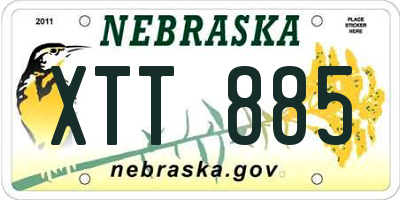 NE license plate XTT885