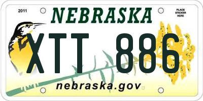 NE license plate XTT886
