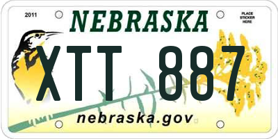 NE license plate XTT887