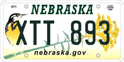 NE license plate XTT893