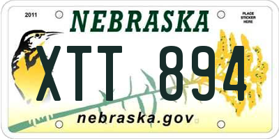 NE license plate XTT894