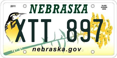 NE license plate XTT897