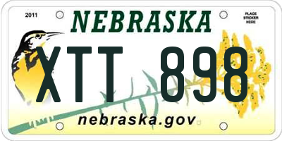 NE license plate XTT898