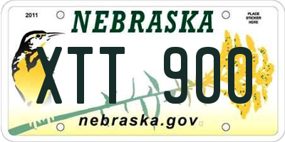 NE license plate XTT900