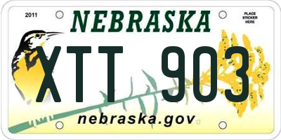 NE license plate XTT903