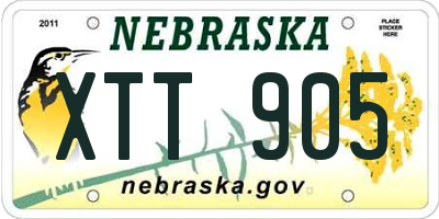 NE license plate XTT905