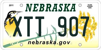 NE license plate XTT907