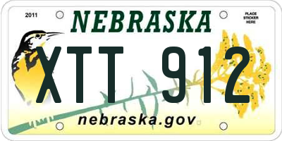 NE license plate XTT912
