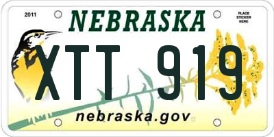 NE license plate XTT919