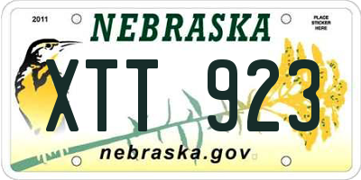 NE license plate XTT923