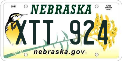 NE license plate XTT924