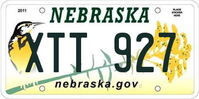 NE license plate XTT927