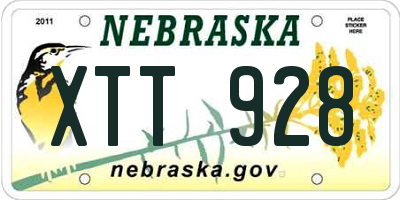 NE license plate XTT928