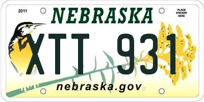 NE license plate XTT931