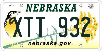 NE license plate XTT932