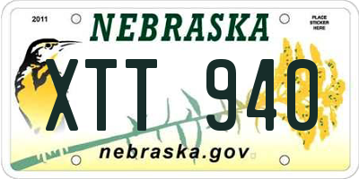 NE license plate XTT940