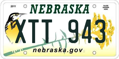 NE license plate XTT943