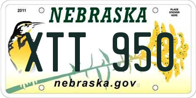 NE license plate XTT950