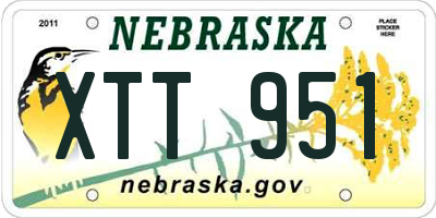 NE license plate XTT951